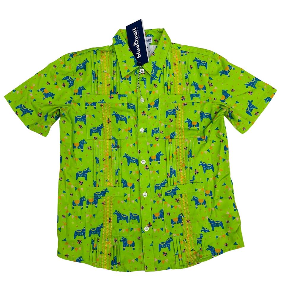 NWT Blue Quail Size 8 Fiesta Guayabera